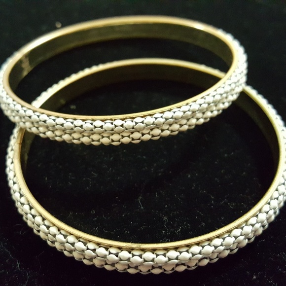 White bead Bangles - Picture 1 of 4